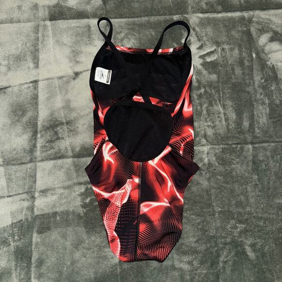 Speedo Flash Time Flyback One Piece Racing Swimsuit Women's 26 Red Endurance+ - Picture 2 of 8